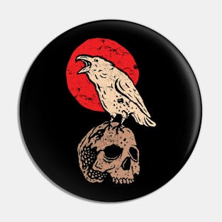 Raven Skull Pin