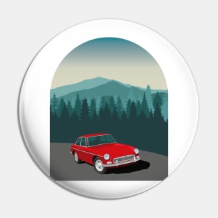 MGB GT Adventure Post Card Style Pin