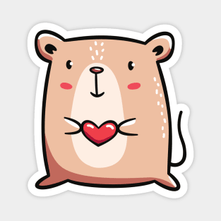 Mouse With Heart Magnet