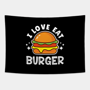 I LOVE EAT BURGER Tapestry