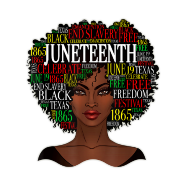 Black Women Natural Hair Afro Word Art Juneteenth - Black Women Natural ...