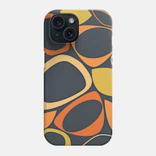 Mid Century Modern Abstract 8 Charcoal, Orange and Yellow Phone Case