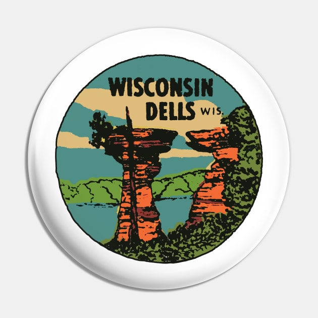 Vintage Wisconsin Dells Decal Pin by zsonn