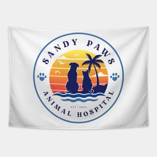 Sandy Paws Animal Hospital (White Background) Tapestry