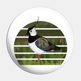 jz.birds Northern Lapwing Bird Animal Design Illustration Pin