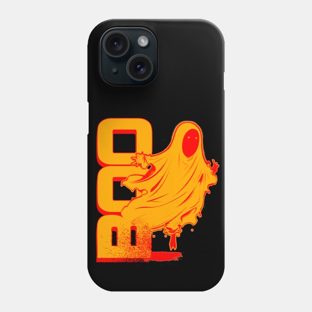 Ghost Of Disapproval - Orange Halftone V.1 Phone Case by SimonSay