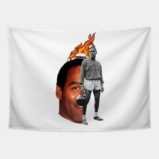 funny OJ Simpson fantasy football player Tapestry by graphicaesthetic ✅