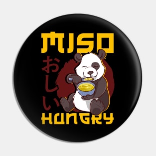 Cute Anime Panda Bear Miso Hungry Pun Kawaii Pin