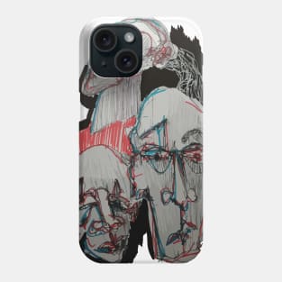 Multiple faces #11 - Psychedelic Ink Drawing with Art Style Phone Case