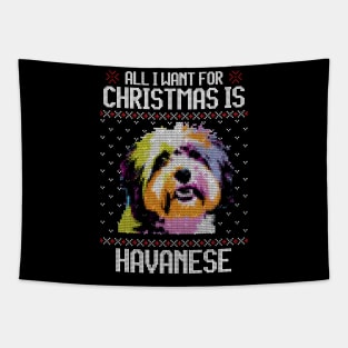 All I Want for Christmas is Havanese - Christmas Gift for Dog Lover Tapestry