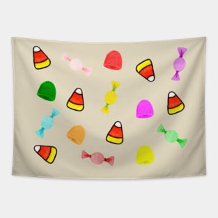 Halloween Candy Mix Pack and Pattern (Pastel Orange) Tapestry