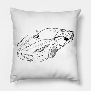 La Ferrari Wireframe Drawing Pillow