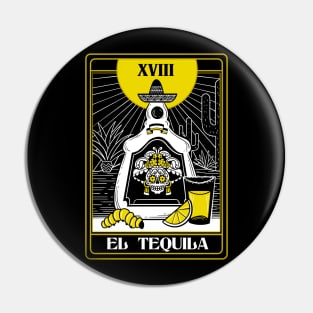 Drink Mexican Tequila Death Tarot Card Fortune teller Pin