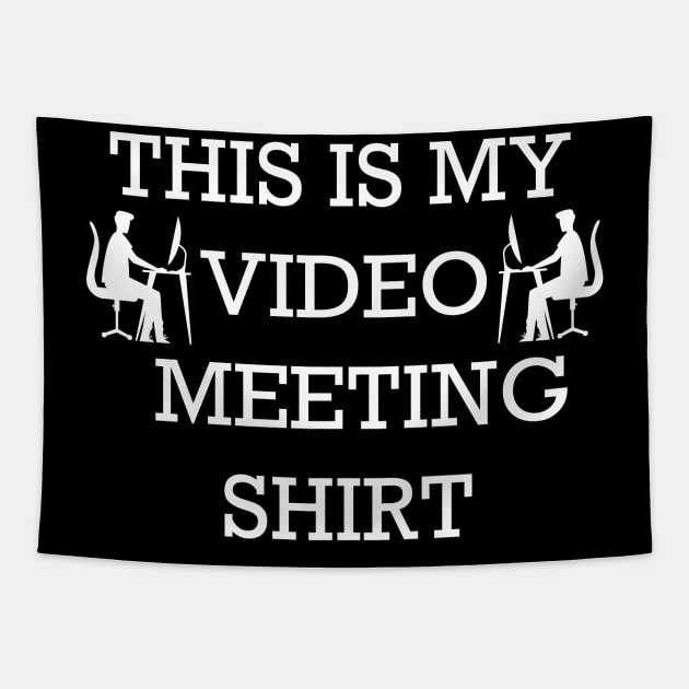 Home Office Video Meeting Tapestry by Imutobi