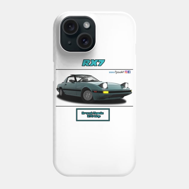 Mazda RX7 FB Blue Metallic Phone Case by PjesusArt