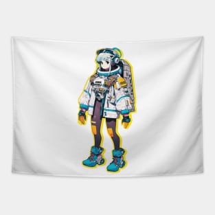 Cute Girl with Space Suit Tapestry