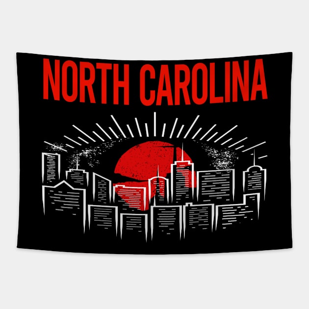 Red Moon North Carolina Tapestry by flaskoverhand