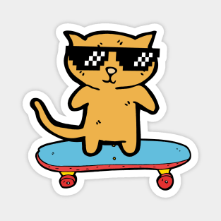 Cool Skateboard Cat Magnet
