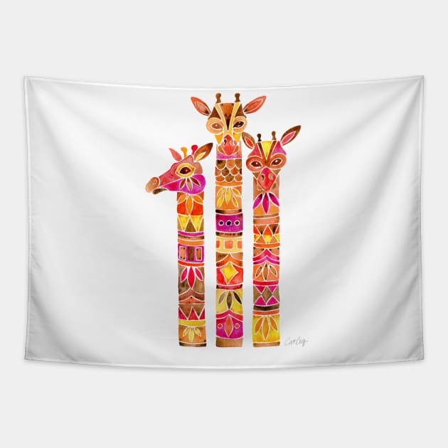 giraffe firey Tapestry by CatCoq