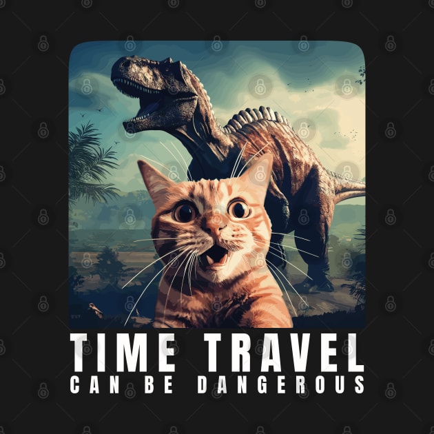 Crazy Cat Selfie Run - Time Travel Can Be Dangerous! Cat Lover by Apocatnipse Meow