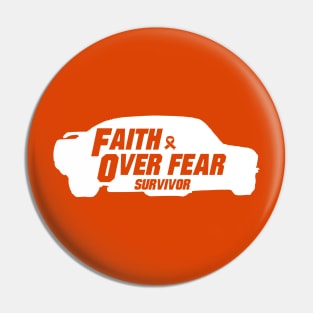 leukemia cancer Awareness orange ribbon faith over fear survivor Pin