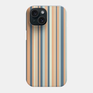 Stripped design in retro neutral pink and blue tones Phone Case