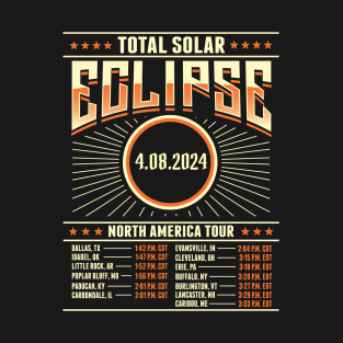 Total Solar Eclipse 2024 North America Tour T-Shirt