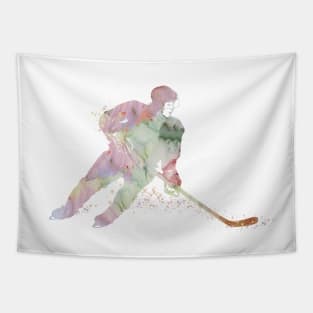 Girl Ice Hockey Player Watercolor Sport Decor Gift Tapestry