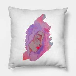 Peaceful Mermaid in Watercolor Pillow