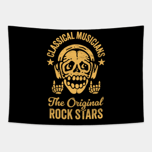 Classical Musicians: The Original Rockstars - Skeleton with Headphones Tapestry