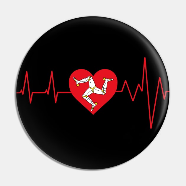 Isle of Man Heartbeat Pin by biggeek