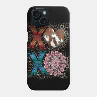 xoxo Cow Hide Heart Phone Case