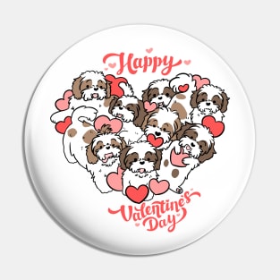 Happy valentines day cute shih tzu heart Pin