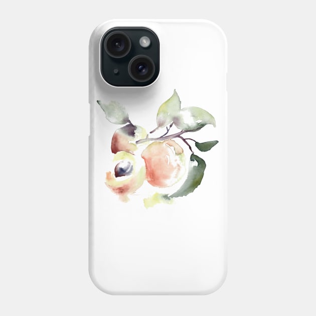 Yummy peaches Phone Case by Maria Mi Art