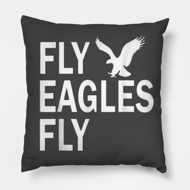 Fly Eagles Fly Vintage Flying Bird Inspirational Hawk Fan Pillow by MARBBELT