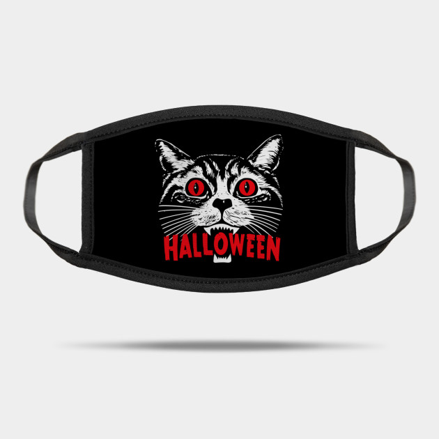 Satanic Cat Spooky Halloween Print Evil Gift For Cat Lover Black