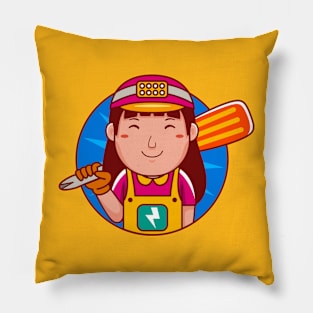 Electrician Woman Pillow