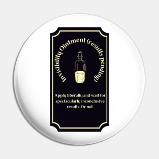 Potion Label: Invisibility Ointment (results pending), Halloween Pin