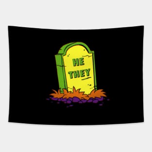 He/They Pronoun Grave Tapestry