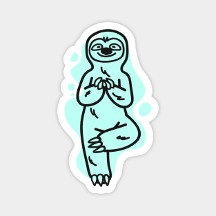 Cute Funny Yoga Sloth Sticker Magnet