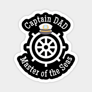 Captain Dad Master of the Seas hat and wheel Magnet
