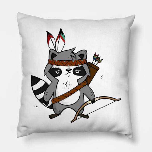 Apache The Raccoon Pillow by lunaticpark