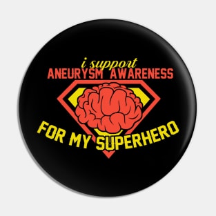 Aneurysm Awareness Superheroes Marvel Superherotshirt Pin