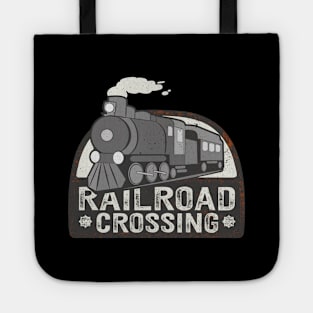 Railroad Crossing Railway Locomotive Tote