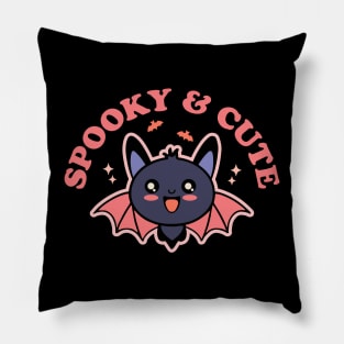 Spooky and Cute - Spooky Cute Pastel Goth Halloween Bat Pillow