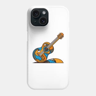 Guitar illustration. Guitar illustration in cubist style Phone Case