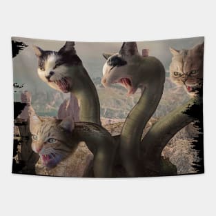 Evil Lernaean Hydra Dragon Cat Tapestry