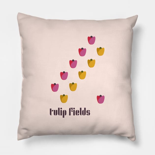 Tulip Fields Pillow by ladyofthewater
