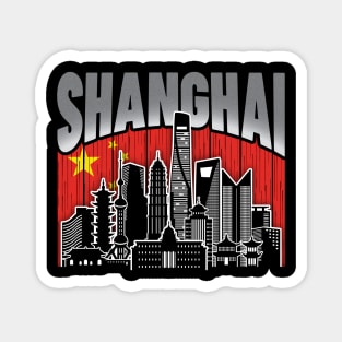 Shanghai China Chinese Flag Magnet