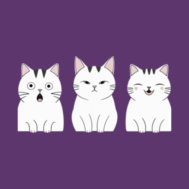 Three cats, three moods by TshirtMA